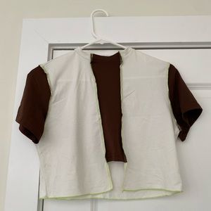 Cute white and brown top from Cider